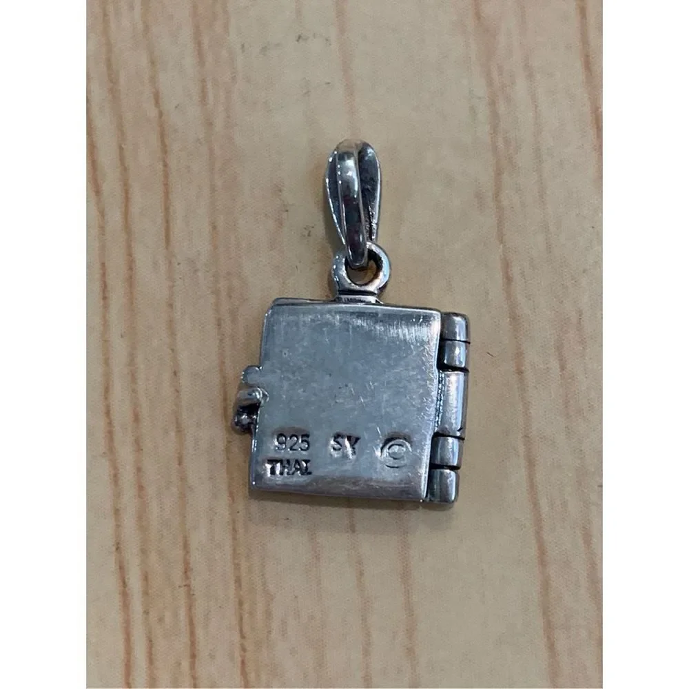 .925 Vintage Teacher Book Sterling Silver Jewelry Charm